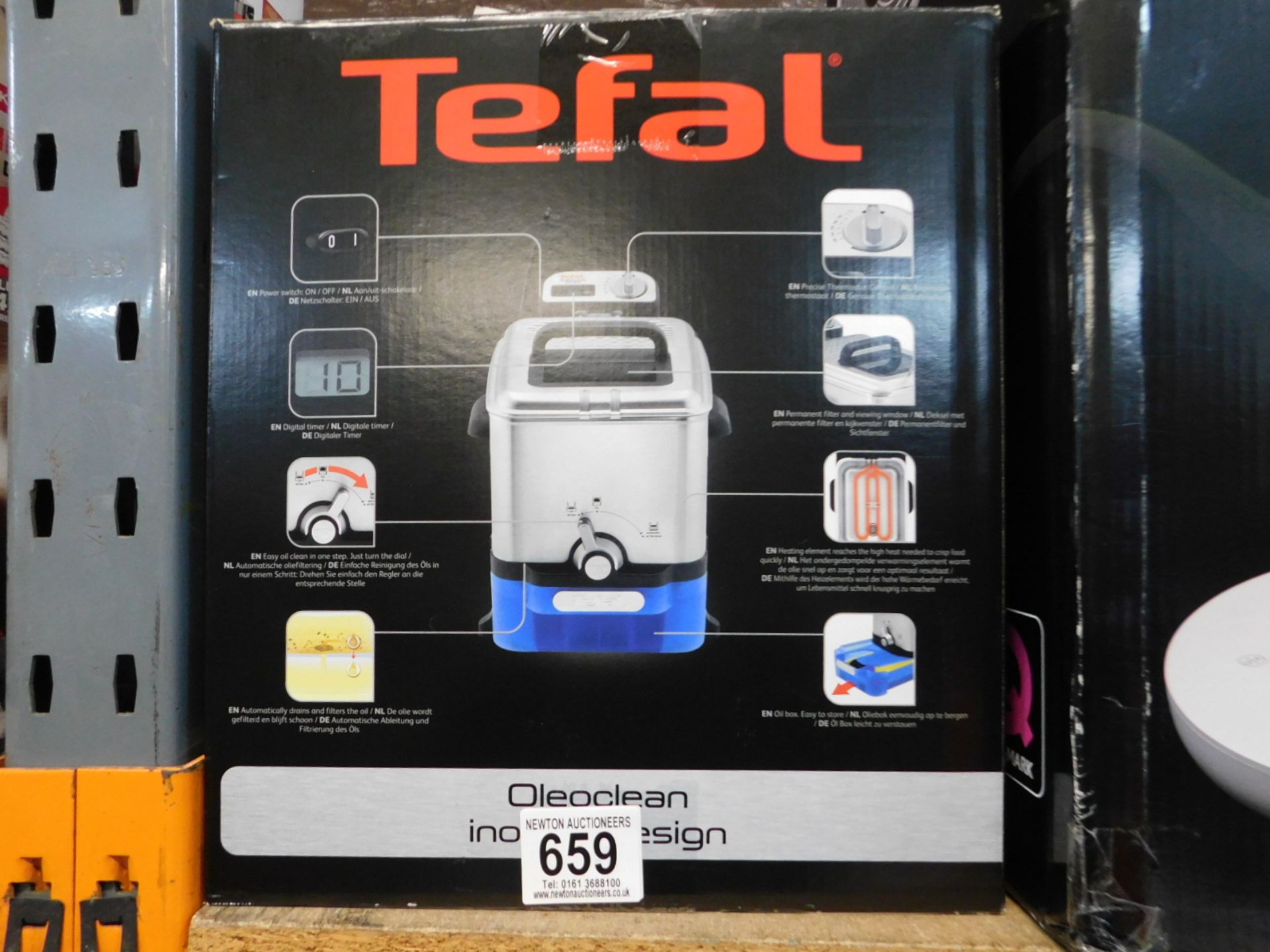 1 BOXED TEFAL FR8040 OLEOCLEAN PRO INOX & DESIGN DEEP FRYER RRP Â£129.99