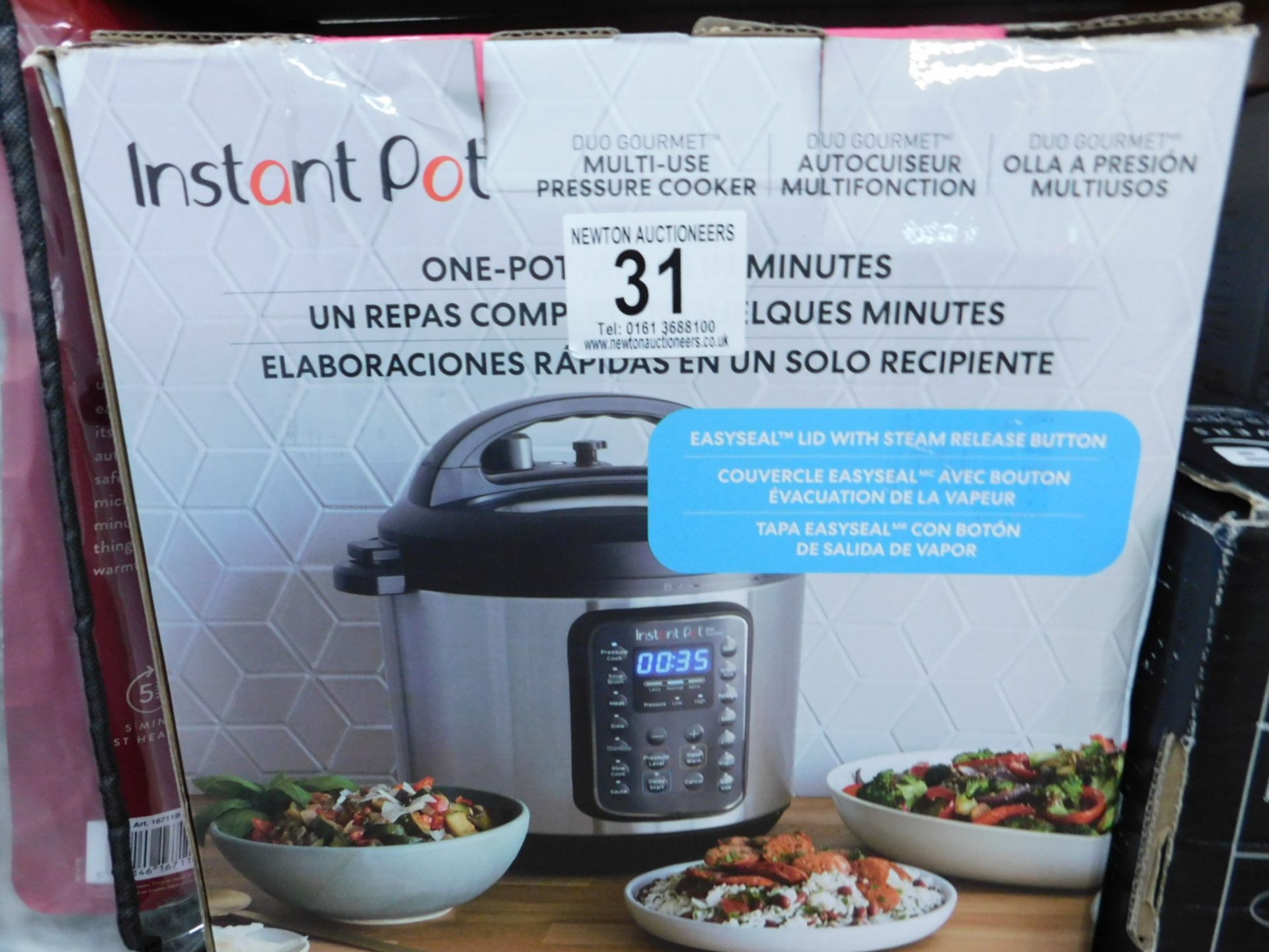 1 BOXED INSTANT POT DUO SV 9 IN 1 ELECTRIC PRESSURE COOKER 5.7L RRP Â£115