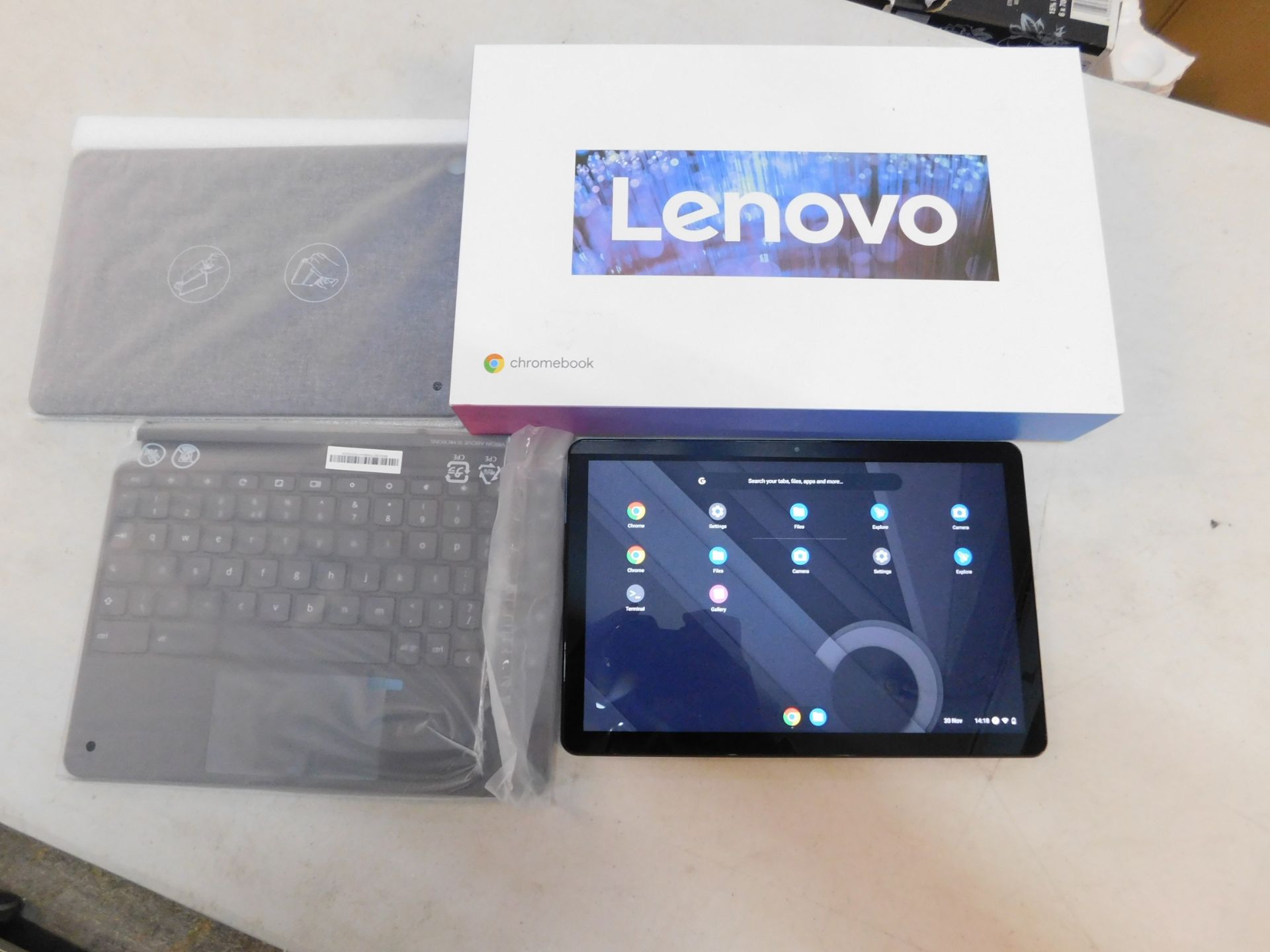 1 BOXED LENOVO IDEAPAD DUET 10.1" 2 IN 1 CHROMEBOOK MEDIATEK P60T, 64