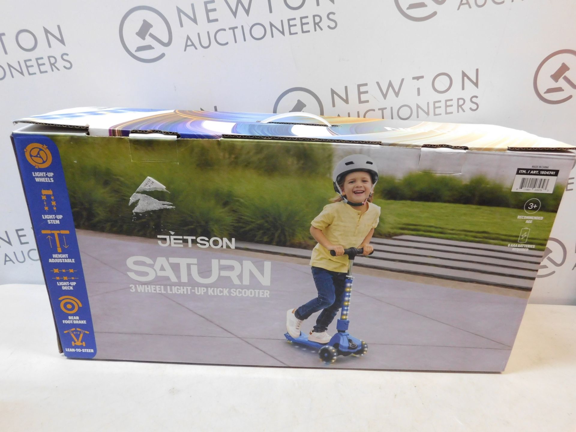 1 BOXED JETSON SATURN 3-WHEEL FOLDING KICK SCOOTER WITH 100 LED LIGHTS RRP Â£59