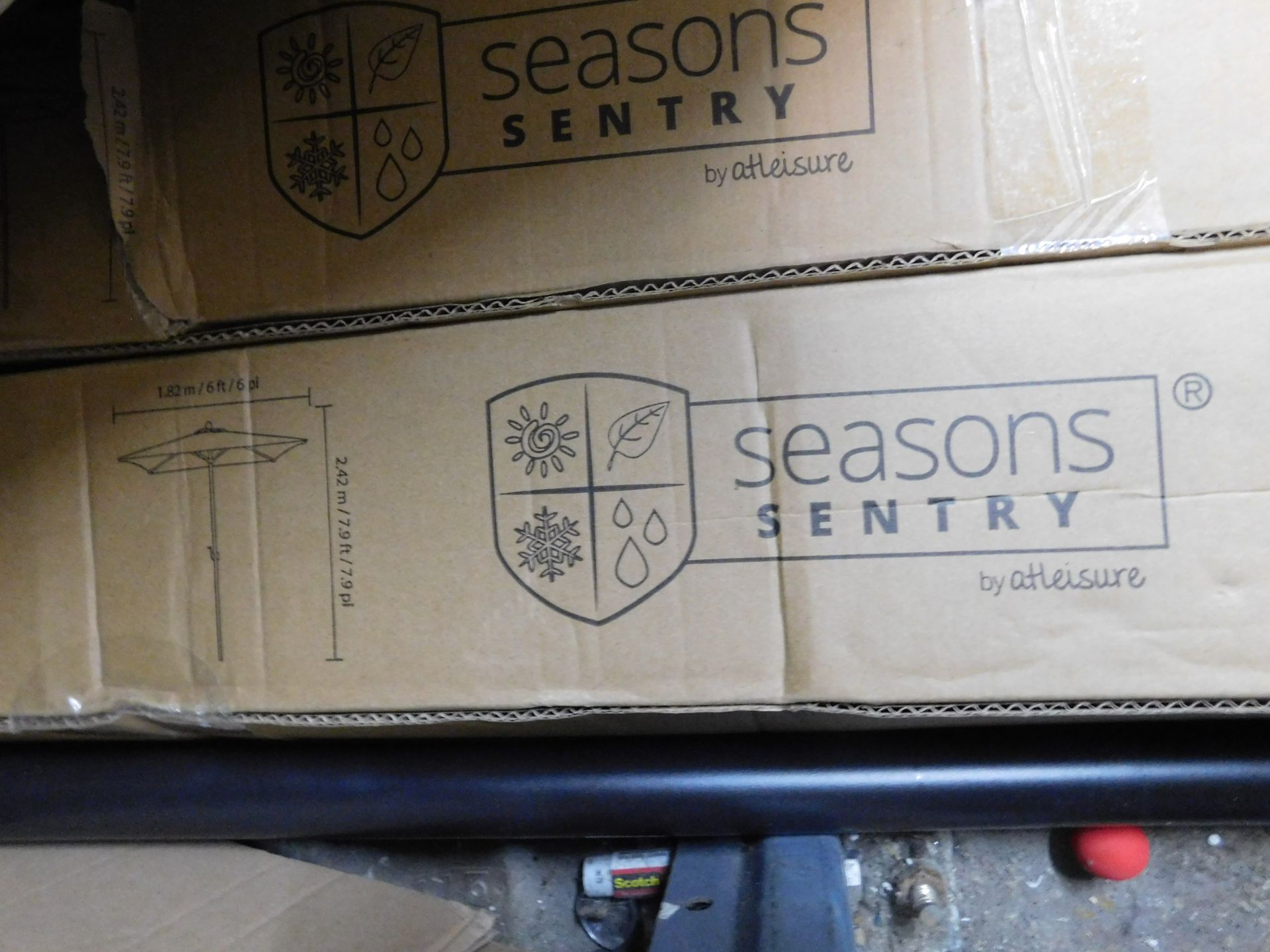 1 BOXED SEASONS SENTRY 6 X 6FT SQUARE MARKET UMBRELLA RRP Â£99