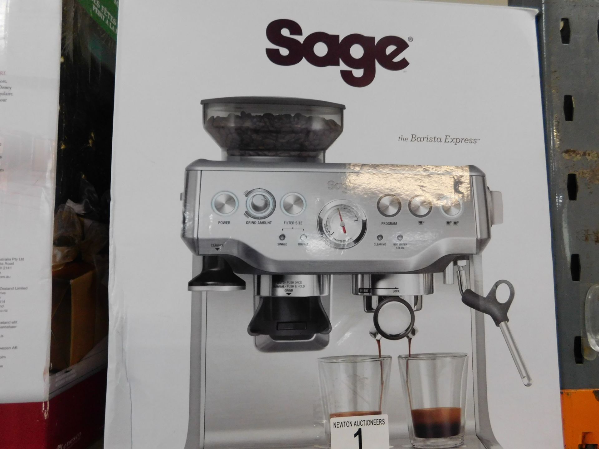 1 BOXED SAGE BARISTA EXPRESS BES875UK BEAN TO CUP COFFEE MACHINE RRP Â£499