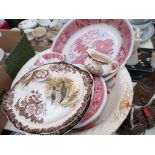 Part Adams pink ground dinner service,