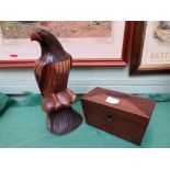 Wooden carving of an Eagle and a rosewood 2 cpt.
