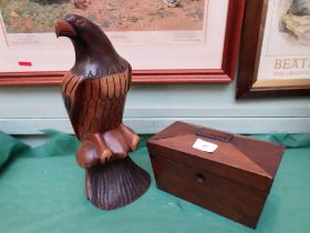 Wooden carving of an Eagle and a rosewood 2 cpt.