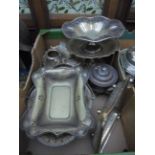 Selection of plate ware incl. handled fruit baskets, cake stand, three piece teaset etc.