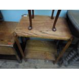 Occasional side table with undershelf and a small drinks table on 4 long tapering spud feet
