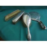 Silver backed 4 piece brush and mirror set (Chester 1922/23)