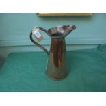 Large copper water jug and a copper spirit kettle