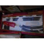 Boxed Hornby Railway electric BR Express Freight incl. 'Mammoth' engine, 2 wagons, tracking etc.
