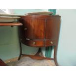 Mahogany corner toilet stand fitted 3 pigeon holes, cupboard,