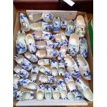 Sel. of blue and white Delft medium/small clogs inc. table lighter (approx.