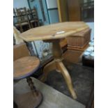Pine octagonal topped table on tricorn base