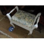 White painted dressing table stool,