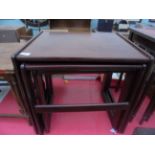 Set of 3 mahogany coffee tables