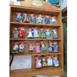4 shelf display cabinet containing a Danbury Mint collection 'Meet The Trotters' incl.