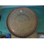 Most decorative circular brass tray (22" diam) MISCELLANEOUS