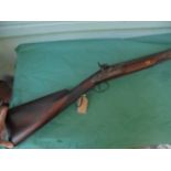 Mid Victorian 50 ball percussion single barrel hammer gun W.