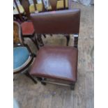 Oak twist stemmed framed office chair,