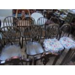 4 hoop wheeled backed Windsor style kitchen chairs,