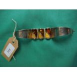 Art Deco style amber and metal silvered bracelet (no markings)