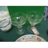 2 heavy Georgian rummer glasses,