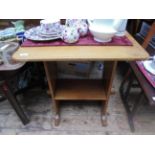 Light oak rectangular topped side table with undershelf