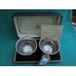 Cased set of a pair of pierced bon-bon dishes (Birmingham 1924)