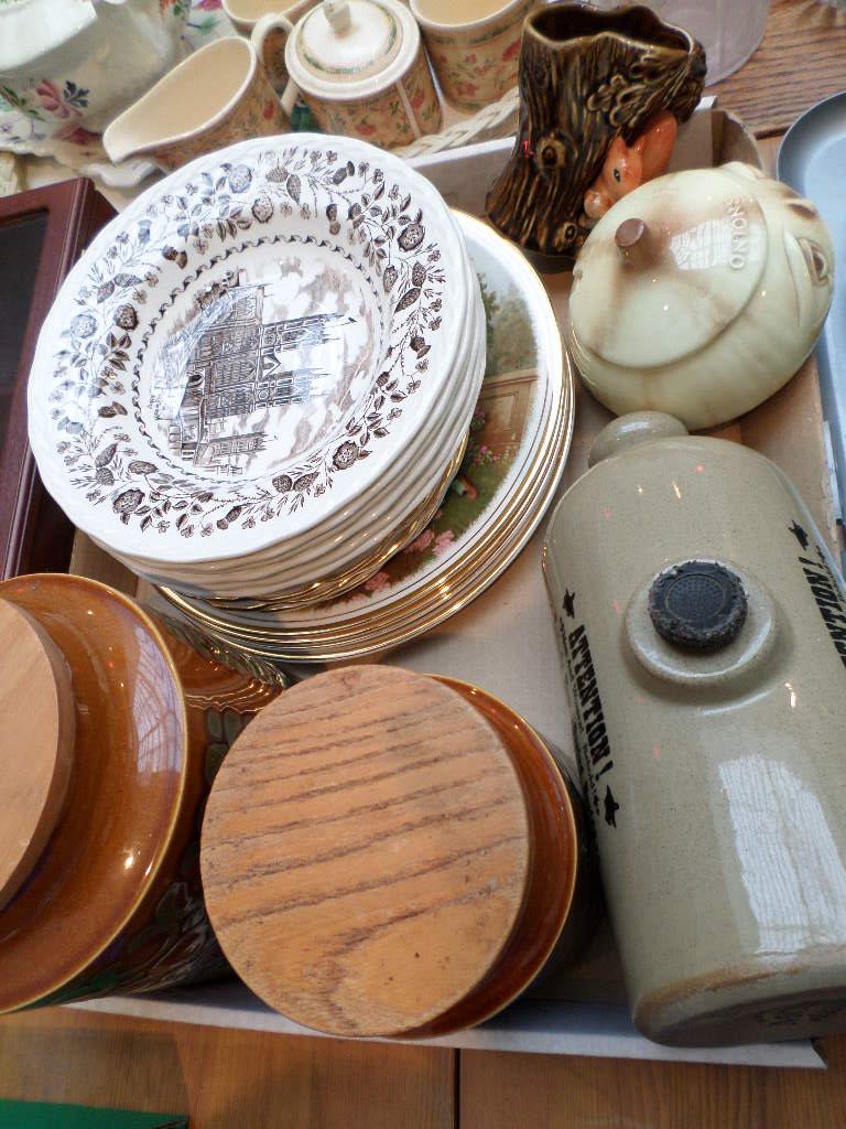 Magpie lot incl. a pair of brown Hornsea Pottery storage jars, mixed plates, etc.(19 pieces) - Image 4 of 4