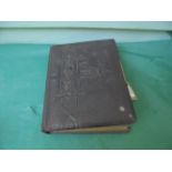 Brown leather decorative Victorian photograph album