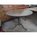 Large circular tilt topped occasional table (36" diam.