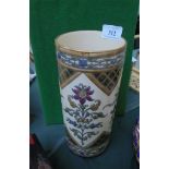 Zsolnay cylindrical vase the enamel decoration in Persian style multi-coloured flowers