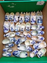 Sel. of miniature blue and white Delft clogs (approx.