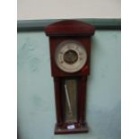 Mahogany framed steel dial aneroid barometer ex. J. F. Hunt of Hull and Scarborough with thermometer