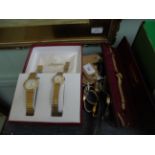 Sel. of principally ladies wristwatches to include a matching pair of wristwatches