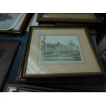 Gilt framed coloured Victorian print of Lynmouth,