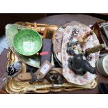 Magpie lot of presentation plates, Maling Ware, bowl and oval cake plate, pair of butter pats,
