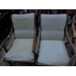 Pair of matching fireside armchairs,
