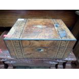 Burr walnut writing box marquetry writing box with mother of pearl inlay