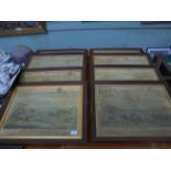 8 framed Rudolph Ackermann coloured hunting prints of the Quorn Hunt