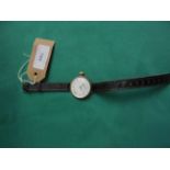 Gentleman's WW I antique trench watch with black leather strap in working order