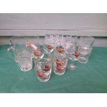 Sel. of Cock Pheasant and other drinking glasses