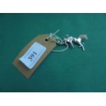 Silver mare and foal brooch