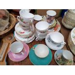 Sel. of part bone china tea cups and saucers from various factories etc.