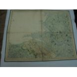 Map - Hand coloured & folded on linen (67 x 54cm) by G & J Cary Parts of Derbyshire/Cheshire,