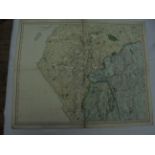 Map - Hand coloured & folded on linen (67 x 54cm) by G & J Cary Cumbria/Westmorland,