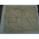 Map - Hand coloured & folded on linen (67 x 54cm) by G & J Cary Yorkshire (City of York in the