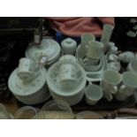 Large principally unused Brazilian 'REAL' white ground china tea and dinner service together with