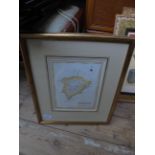 Gilt framed coloured print of the County of Rutlandshire
