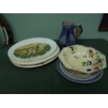Selection of oval bird plates,